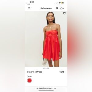 Reformation Catarina Dress Size 8 Paprika